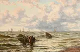 Thomas Rose Miles, Unloading the Catch, oil on canvas