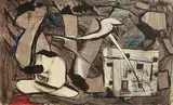 Gerard Dillon, Abstract Landscape, mixed media