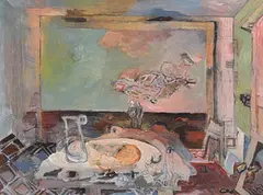 Neville Johnson, Window on the Bog, 1983, acrylic on board