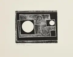 Ben Nicholson, Five Circles (1934/62), woodcut - numbered 82 from an edition of 300 - second edition printed in 1962 by Kestner Gesellschaft, Hanover