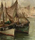 Samuel Connolly Taylor, Breton Harbour, oil on board