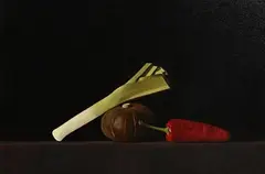 Still Life on Tabletop by Ian McAllister, oil on canvas board, offered Jul 2020
