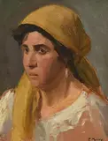 Eileen Murray, Shawlie, oil on board