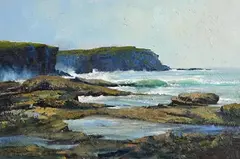 Annemarie Bourke, Surf's Up, Doolin, Co Clare, oil on canvas