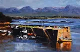 Michael Hanrahan, Roundstone Harbour, Connemara, 2020, oil on board