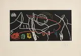 Joan Miro Spanish, Gravures Pour une Exposition (plate 3 of 4), 1973, colour etching and aquatint on antique-white wove Arches paper - number 53 from an edition of 75 (plus 15 A/Ps & 5 HC)