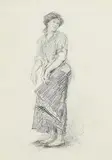 Scullery Maid by John Butler Yeats, pencil drawing, sold Jun 2020