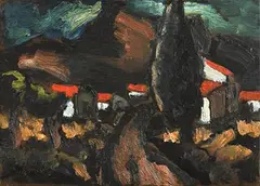 Josef Herman Welsh, Road to the Mountains, 1968, oil on canvas