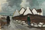 Shawlies Returning to the Village by Markey Robinson, gouache on board, sold Jun 2020