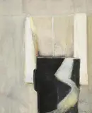 John Shinnors, The Black and White Mug, mixed media on card