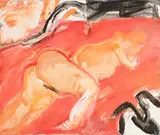 Barrie Cooke, Small Red Nude, 1998, oil on canvas