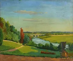 Evening Light by Seán O'Sullivan, oil on canvas board, sold Jun 2020