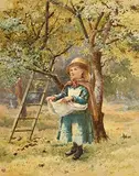 Helen Sophie O'Hara, The Apple Picker, watercolour
