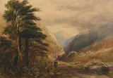 Andrew Nicholl, A Woman on a Mountain Path