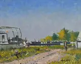 Maurice MacGonigal, Dutch Barge, 1977, oil on board