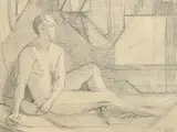 Mainie Jellet, Seated Nude, pencil drawing