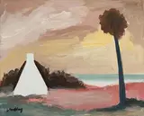 Cottage on the Coast by Markey Robinson, gouache on board, sold Jun 2020