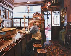 Trevor McElnea, The Long Hall Bar, Dublin, oil on canvas