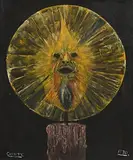 Christy Brown, A Face in the Candle Light, 1970, oil on board
