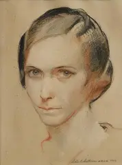 Portrait of Claire Liddy by Seán O'Sullivan, 1929, pastel, sold Jun 2020