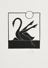 Tomi Ungerer, Leda and the Swan, lithograph