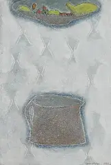 Brown Jug in White by Jane O'Malley, 1981, oil on board, sold Jun 2020