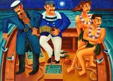 The Moonlit Party by Graham Knuttel, oil on canvas, sold May 2020