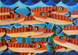 Graham Knuttel, Fish Life, acrylic on paper