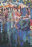 French Market by Arthur K. Maderson, oil on board, sold May 2020