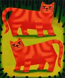 Two Cats by Graham Knuttel, oil on canvas, sold May 2020