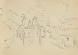 Off to Market by Jack Butler Yeats, pencil drawing, sold May 2020