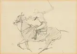 Peter Curling, Horse and Jockey, pencil drawing