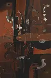 Spanish Composition by George Campbell, oil on board, offered May 2020