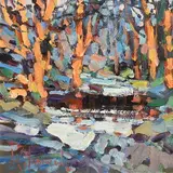 Arthur K. Maderson, Evening Light, Glenshelane, Co. Waterford, mixed media on board