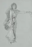 Portrait of a Lady (possibly Hazel Lavery) by John Butler Yeats, pencil drawing, sold May 2020