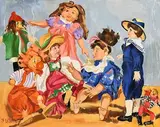 Sara H. Le Jeune, Puppets, oil on canvas board