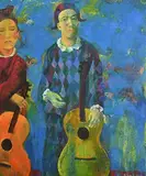 Andriy Bludov -1962, Musical Duo, oil on canvas