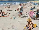 Stephen Cullen, Rossbeigh Beach, oil on canvas board