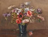Lady Kate Dobbin, Anemones, watercolour