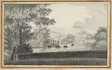 Attributed Hugh Primrose Dean, A View of Guy's Cliff, near Warwick, pencil drawing