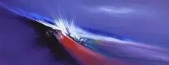 John Hurley, Island Surf, oil and mixed media on board