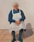 Norman J. Smyth, Woman in a White Apron, oil on board