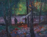 Maurice Henderson, Burning the Scrub, 2009, oil on canvas