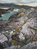 Dorothee Roberts French, Silver Amongst the Rocks, acrylic on canvas