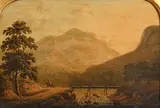 James Arthur O'Connor, Figure on Horseback in a Landscape, 1820, oil on board