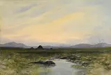 Evening O'er the Hills, Co. Donegal by William Percy French, 1911, watercolour, offered Apr 2020