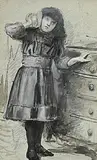 Young Girl with Sea Shell by John Butler Yeats, watercolour and pencil, sold Apr 2020