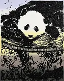 Rob Pruitt, Pandas Have Lived on Earth for Over Two Million Years, 2019, 6 colour screenprint with hand applied glitter on Somerset Satin Radiant White 410gsm Paper - number 32 from an edition of 125