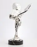 Spirit of Ecstasy by Charles Robinson Sykes British, 1911, silver plated sculpture on marble base, sold Apr 2020