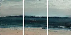 Late Evening Sea by Mary Lohan, 2005, oil on paper, triptych, sold Apr 2020